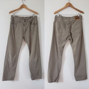 Levis 505 Regular Fit Denim Beige Jeans Mens 32x30 White Tab Light Wash Straight